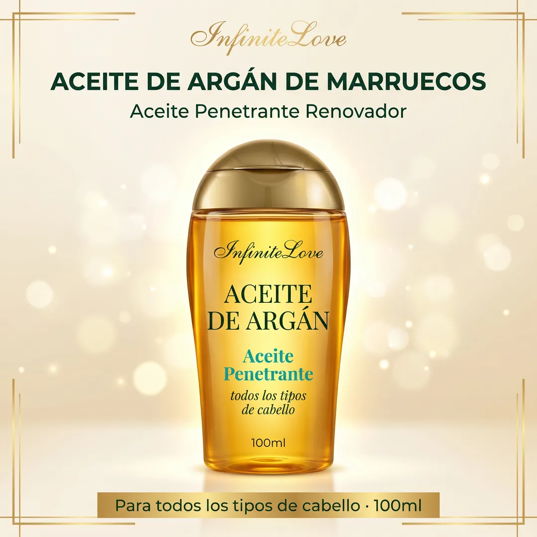 Aceite de Argán Reparador – Brillo, Suavidad y Cabello Sin Frizz