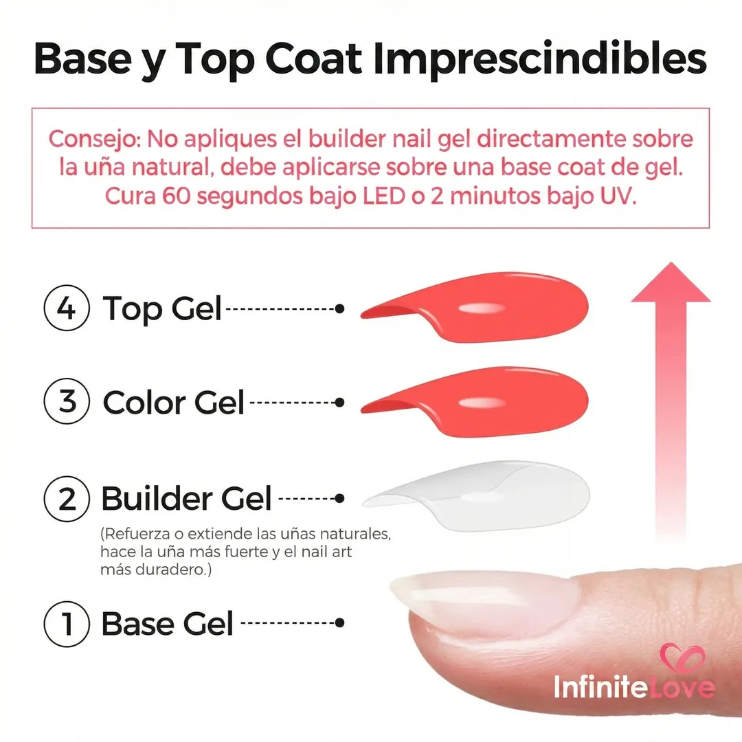 Gel Constructor de Uñas Rosa – Efecto Salón Profesional en Casa
