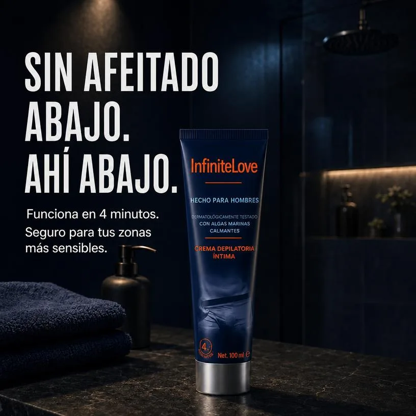 Crema Depilatoria Íntima Hombre Acción Rápida 4 Min Alga Marina Dermatológica 100ml