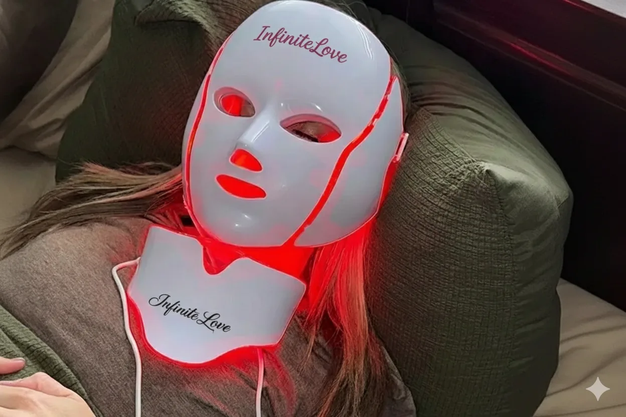 Máscara Facial Anti-Edad de 7 Colores LED y Microcorriente (EMS) para Lifting de Papada y Reafirmar Mejillas