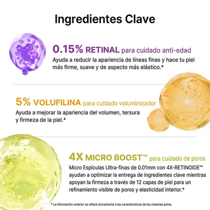 Ingredientes Clave Retinal Volufilina Micro Boost