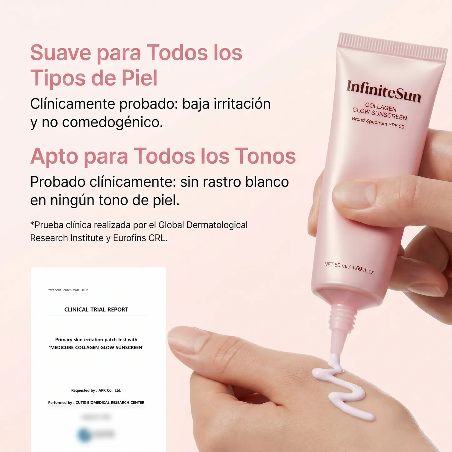 InfiniteSun - Protector Solar Facial Colágeno y Glow SPF 50