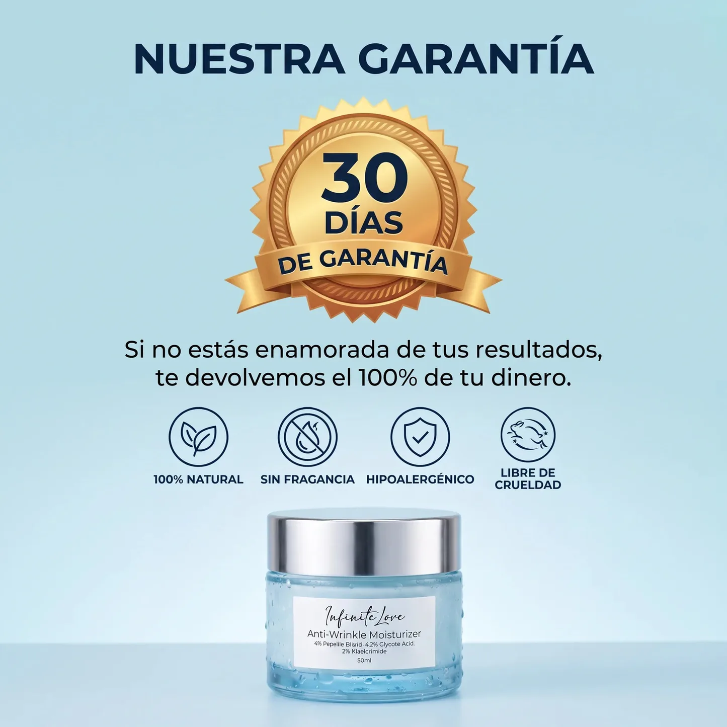 Crema Hidratante Antiarrugas con Péptidos y Ácido Glicólico 50ml