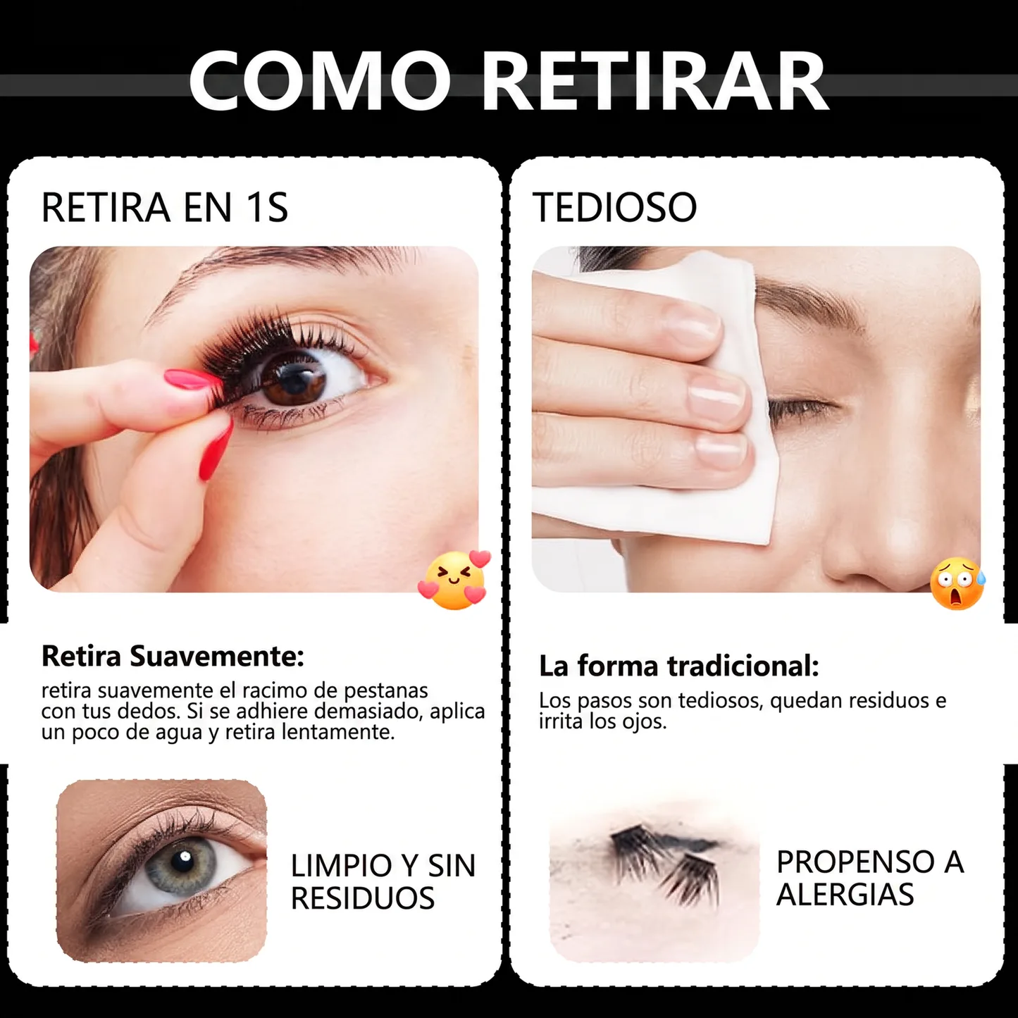 Kit de Pestanas en Racimo Autoadhesivas DIY - 80 Piezas 8-16mm con Pinzas de Precision