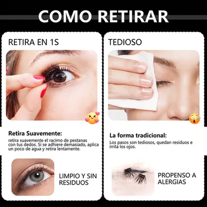 Kit de Pestanas en Racimo Autoadhesivas DIY - 80 Piezas 8-16mm con Pinzas de Precision