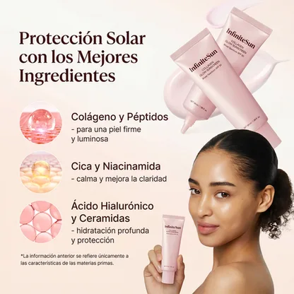 InfiniteSun - Protector Solar Facial Colágeno y Glow SPF 50