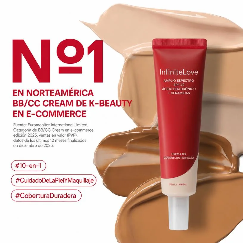 Crema BB Cobertura Perfecta SPF 42 — Ácido Hialurónico + Ceramidas 50 ml