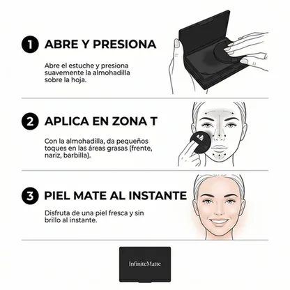 InfiniteMatte - Papeles Absorbentes de Grasa 2 en 1