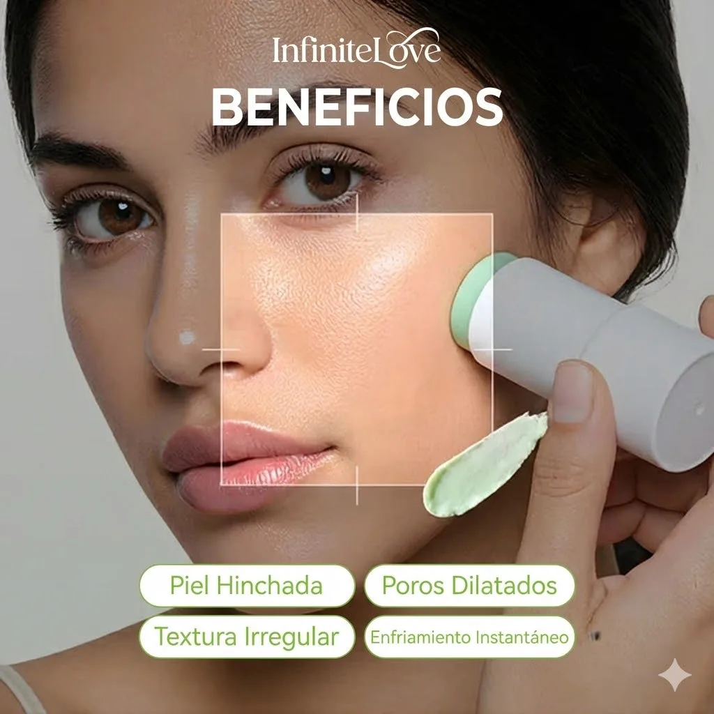 Multi-Bálsamo Coreano en Stick con Efecto Frío (Cactus Cooling) para Minimizar Poros, Desinflamar el Rostro y Reparar la Piel