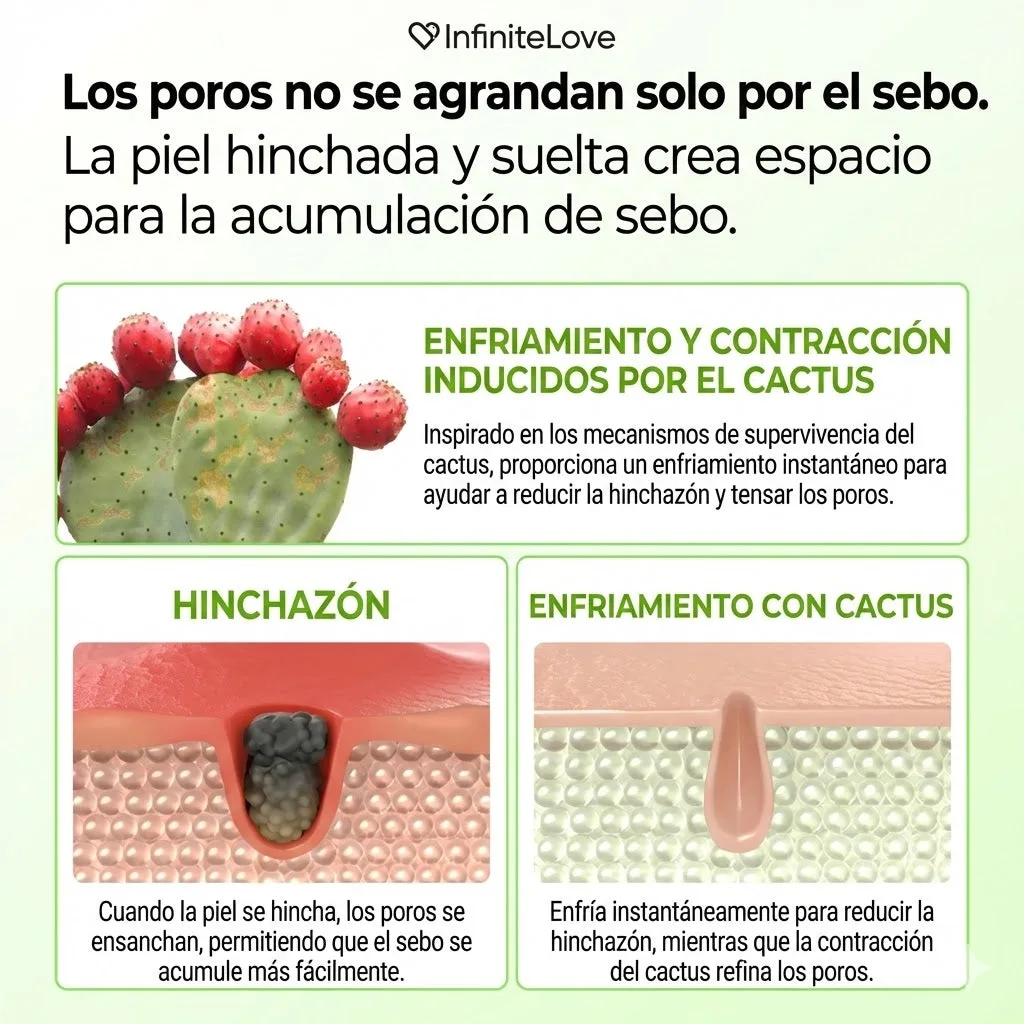 Multi-Bálsamo Coreano en Stick con Efecto Frío (Cactus Cooling) para Minimizar Poros, Desinflamar el Rostro y Reparar la Piel
